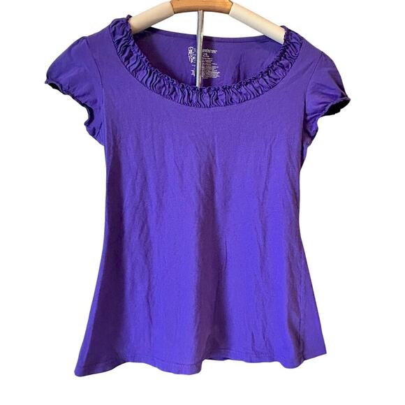 Other Tops - 90s Y2K Style Purple Ruffle Scoop Neck Cap Sleeve Feminine Fairy Women's Large